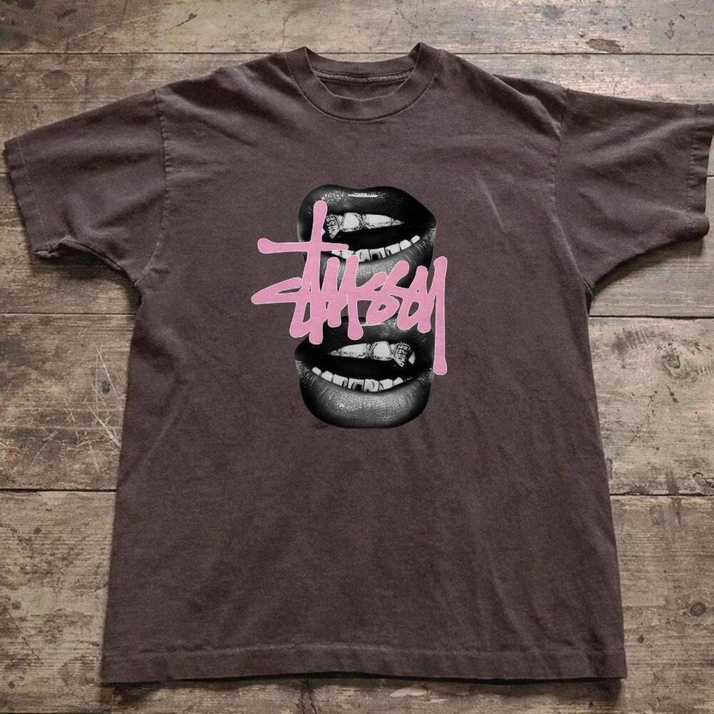 Brown StSsy Cotton Tee With Accents